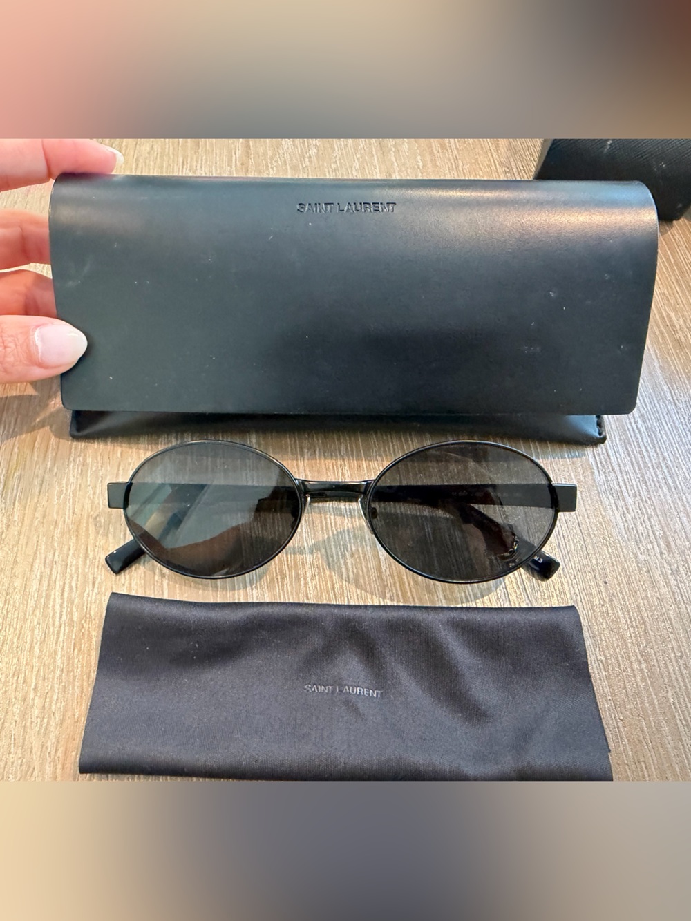 Saint Laurent Black Round Women's Sunglasses - Picture 5 of 5